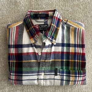 Men's vintage Chaps Ralph Lauren plaid flannel button-down shirt size small